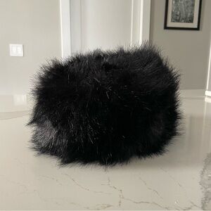 Black Faux Fur Hat